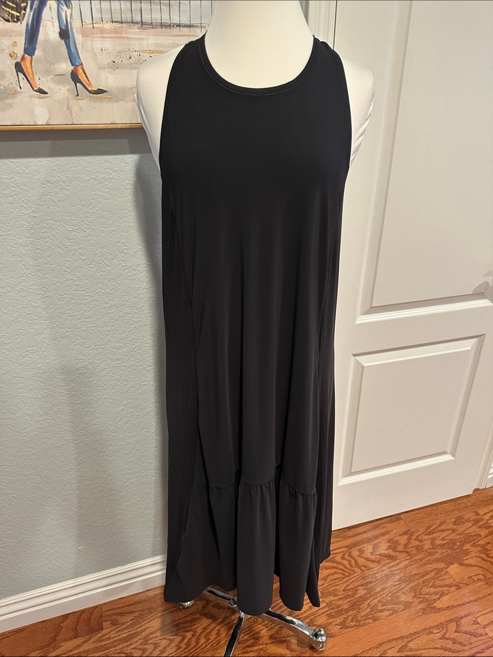 Sweaty Betty Black High-Low Racerback Tiered Midi Dress - Picture 2 of 7